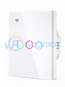 Умный выключатель беспроводной с Алисой трёхклавишный Wi-Fi 10A Орбита OT-HOS12